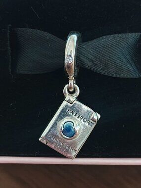 Authentic Retired Pandora Openable Passport Dangle Charm 792680C01